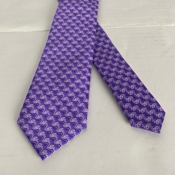 Valentino Silk Tie Geometric Purple
